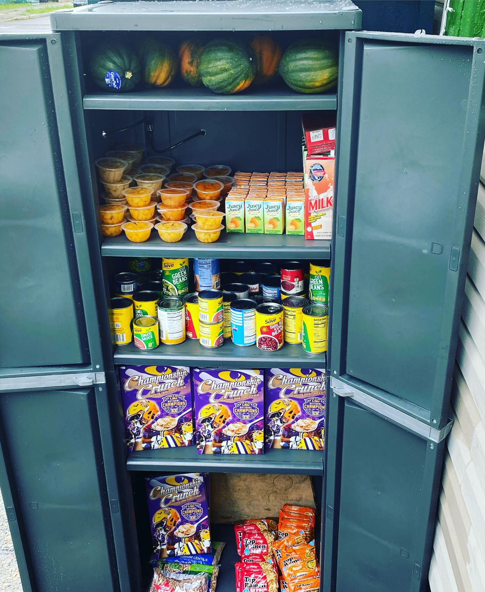 Community fridge with fresh food