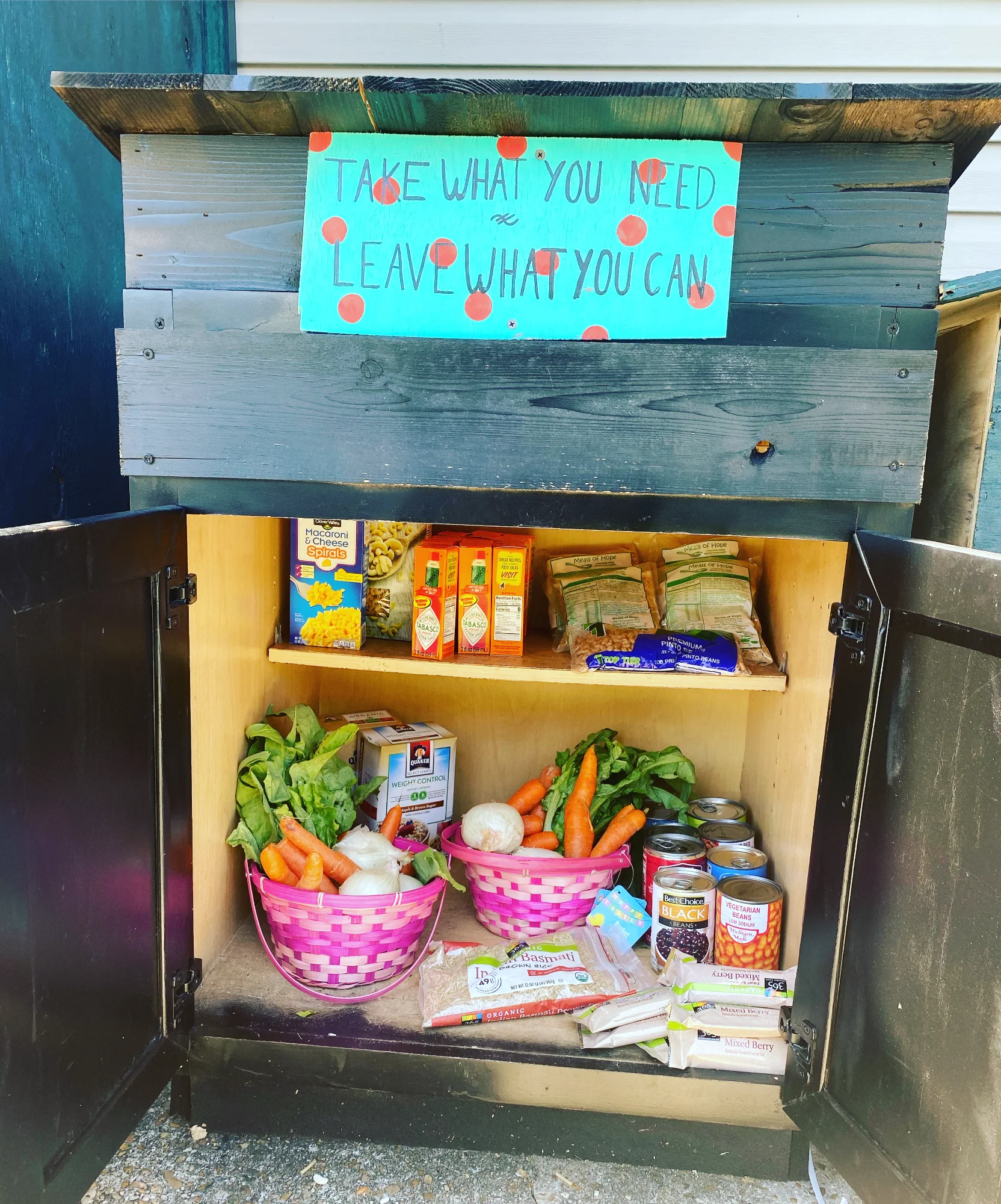 Community pantry stocked with food